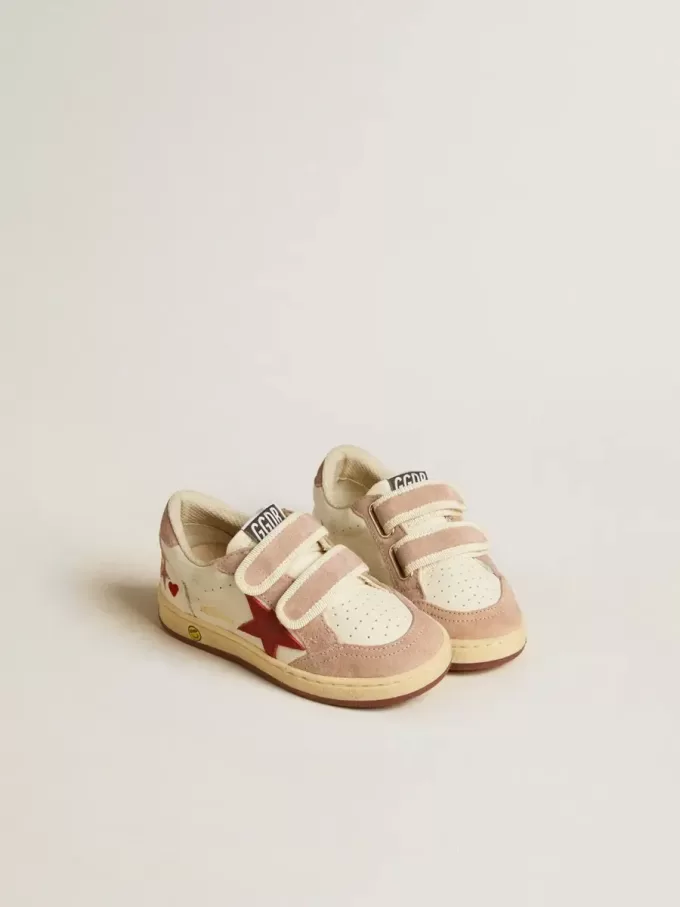 Ball Star Young in nappa con stella in nappa e linguetta sul tallone in camoscio rosa