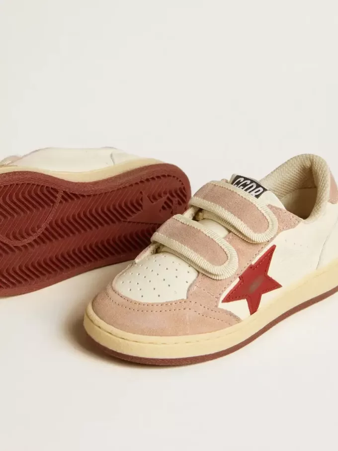 Ball Star Young in nappa con stella in nappa e linguetta sul tallone in camoscio rosa