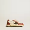 Ball Star Young in nappa con stella nera e inserti in pelle rossa