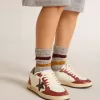 Ball Star Young in nappa con stella nera e inserti in pelle rossa