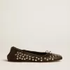 Ballerine Amy in nappa nera con borchie color argento