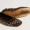 Ballerine Amy in nappa nera con borchie color argento