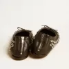 Ballerine Amy in nappa nera con borchie color argento