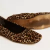 Ballerine Amy in pelle di cavallino beige con stampa leopardata