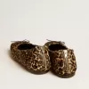 Ballerine Amy in pelle di cavallino beige con stampa leopardata