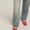 Ballerine Amy in pelle nappa rossa con borchie color argento