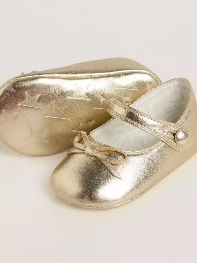 Ballerine Sofi Baby in pelle metallizzata oro