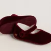 Ballerine Sofi Baby in velluto bordeaux e pelle scamosciata