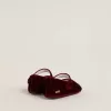 Ballerine Sofi Baby in velluto bordeaux e pelle scamosciata