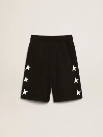 Bermuda da bambino neri con stelle bianche
