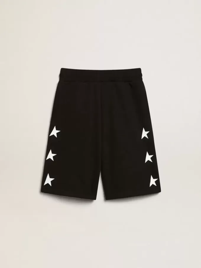 Bermuda da bambino neri con stelle bianche