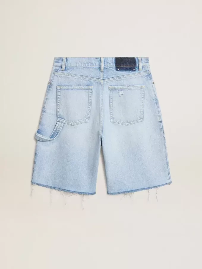 Bermuda da donna in denim effetto vissuto