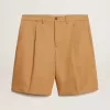 Bermuda da uomo in cotone beige