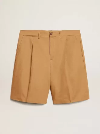 Bermuda da uomo in cotone beige
