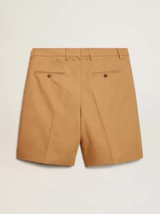 Bermuda da uomo in cotone beige