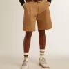 Bermuda da uomo in cotone beige