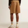 Bermuda da uomo in cotone beige