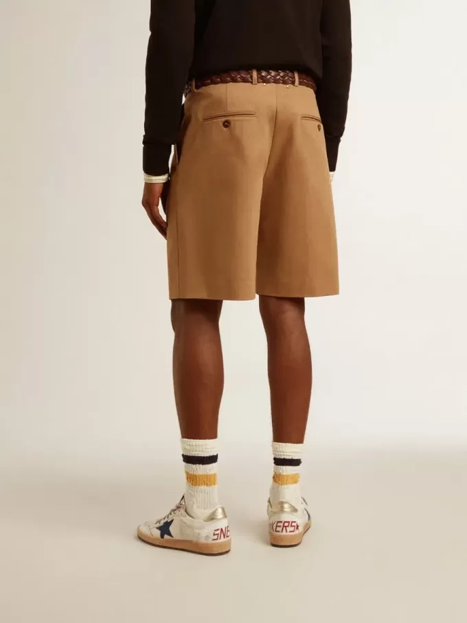 Bermuda da uomo in cotone beige