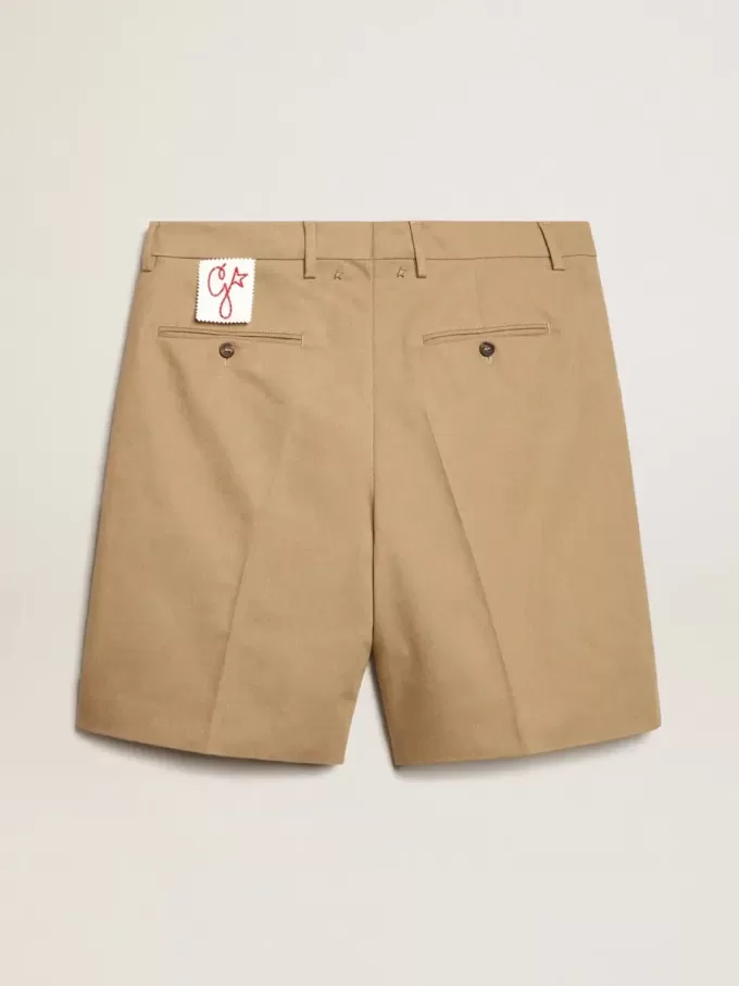 Bermuda da uomo in cotone beige