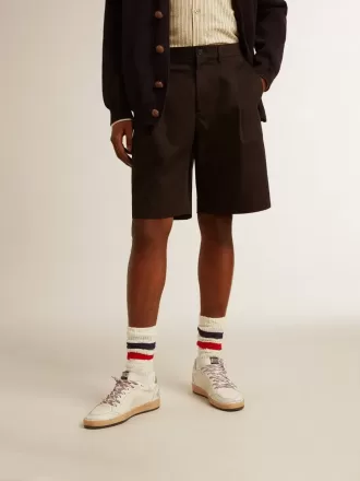 Bermuda da uomo in cotone nero