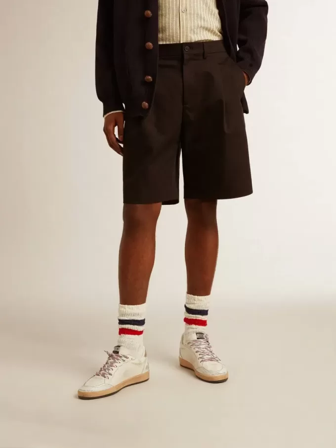Bermuda da uomo in cotone nero