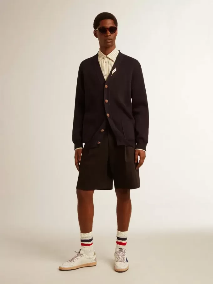 Bermuda da uomo in cotone nero