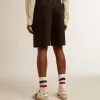 Bermuda da uomo in cotone nero