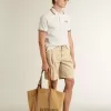 Bermuda da uomo in denim beige con finitura effetto vissuto
