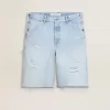 Bermuda da uomo in denim con effetto vissuto Bermuda da uomo in denim con effetto vissuto
