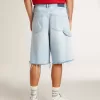 Bermuda da uomo in denim con effetto vissuto Bermuda da uomo in denim con effetto vissuto