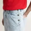 Bermuda da uomo in denim con effetto vissuto Bermuda da uomo in denim con effetto vissuto