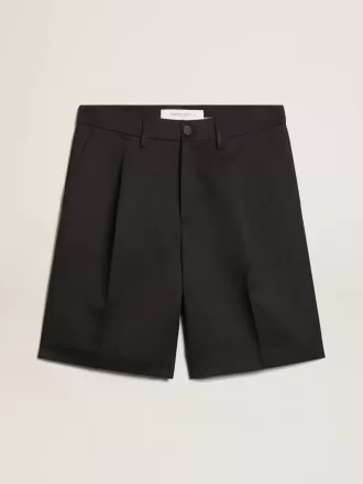 Bermuda da uomo in lana blu scuro
