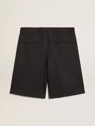 Bermuda da uomo in lana blu scuro