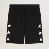 Bermuda da uomo neri con stelle bianche Bermuda da uomo neri con stelle bianche