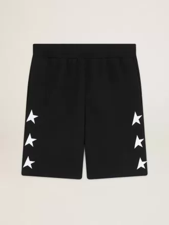 Bermuda da uomo neri con stelle bianche