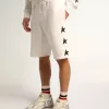Bermuda da uomo vintage bianchi con stelle nere a contrasto Bermuda da uomo vintage bianchi con stelle nere a contrasto