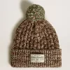 Berretto in lana multicolore con pompon