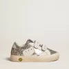 Bio-based May Teen in glitter con stella argentata e linguetta sul tallone