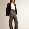 Blazer monopetto da donna in gabardine di lana blu scuro