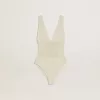 Body da donna in cotone bianco lavorato all’uncinetto