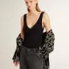 Body nero con scollo a V da donna