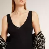 Body nero con scollo a V da donna