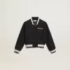 Bomber da bambino in lana blu scuro