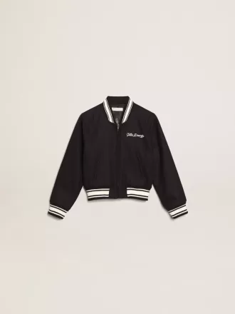 Bomber da bambino in lana blu scuro