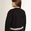 Bomber da bambino in lana blu scuro
