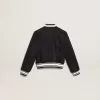 Bomber da bambino in lana blu scuro