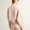 Bomber da donna in denim tinto rosa