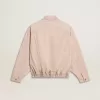 Bomber da donna in denim tinto rosa
