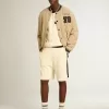 Bomber in cotone trapuntato color cachi