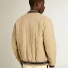 Bomber in cotone trapuntato color cachi
